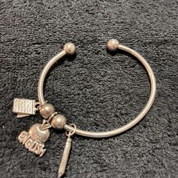 Silver Bracelet, With 3 Pendants   