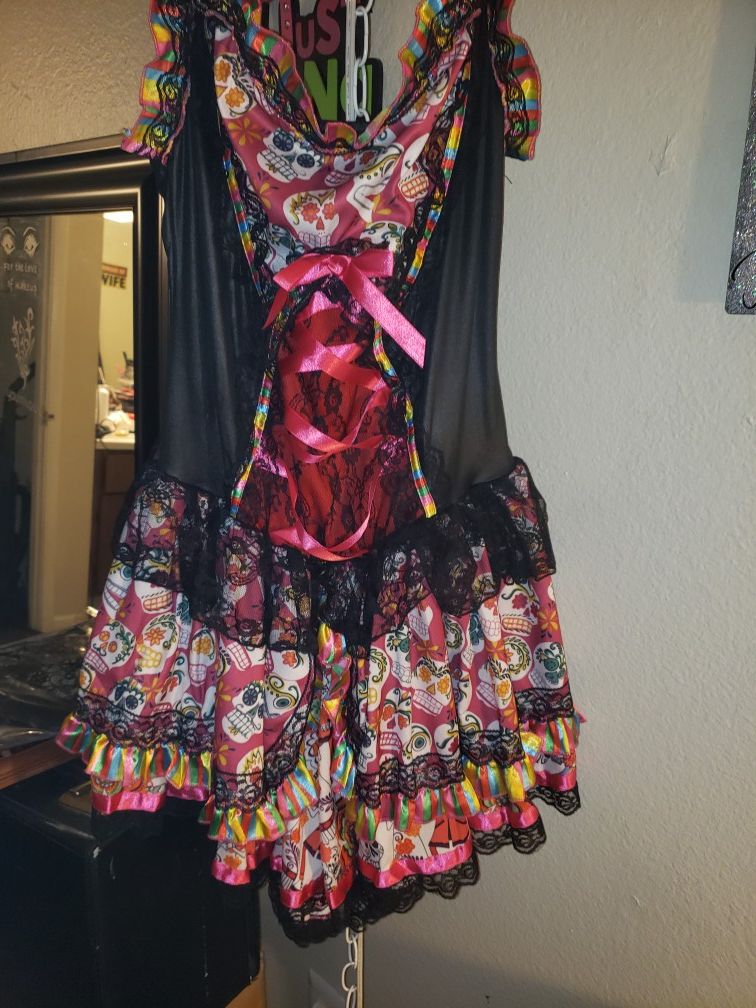 Adults Sugar Skull Halloween costume dress