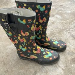 Chicken Print Rain Boots 