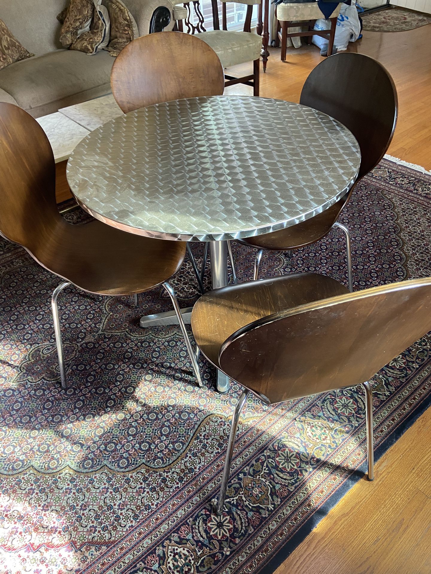 Table and four chairs