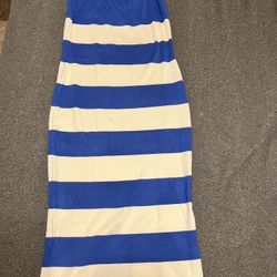 Blue Strip Midi Dress 