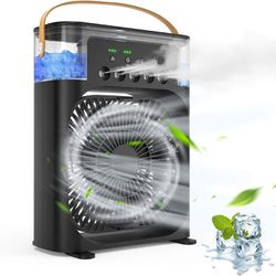Portable Fan Air Conditioner USB Electric Fan LED Light Water Fun 3 In 1 Air Humid For Home