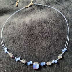 Blue Iridescent Necklace
