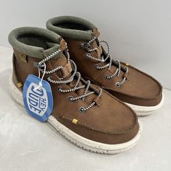 Hey Dude Bradley Boot Youth Size 6 Walnut Brown Lace Up Casual Boots New