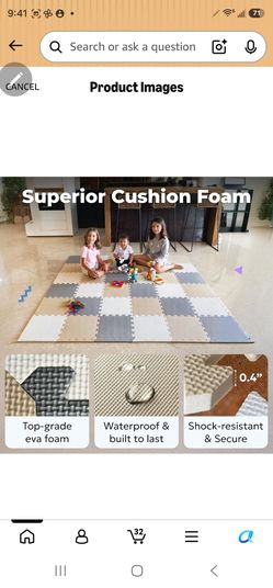 MioTetto Baby Play Mat, Soft Foam Floor Tiles for Kids. Adjustable Interlocking Foam Tiles, Fits with 74x74