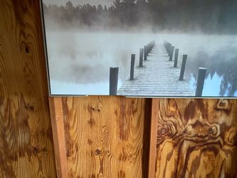 Foggy Lake Dock Large Wall Art Print