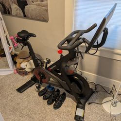 Peloton with shoes and accessories