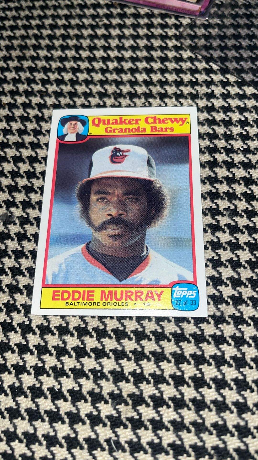Quaker Chewy Oats Bar Eddie Murray Orioles Baseball Card 