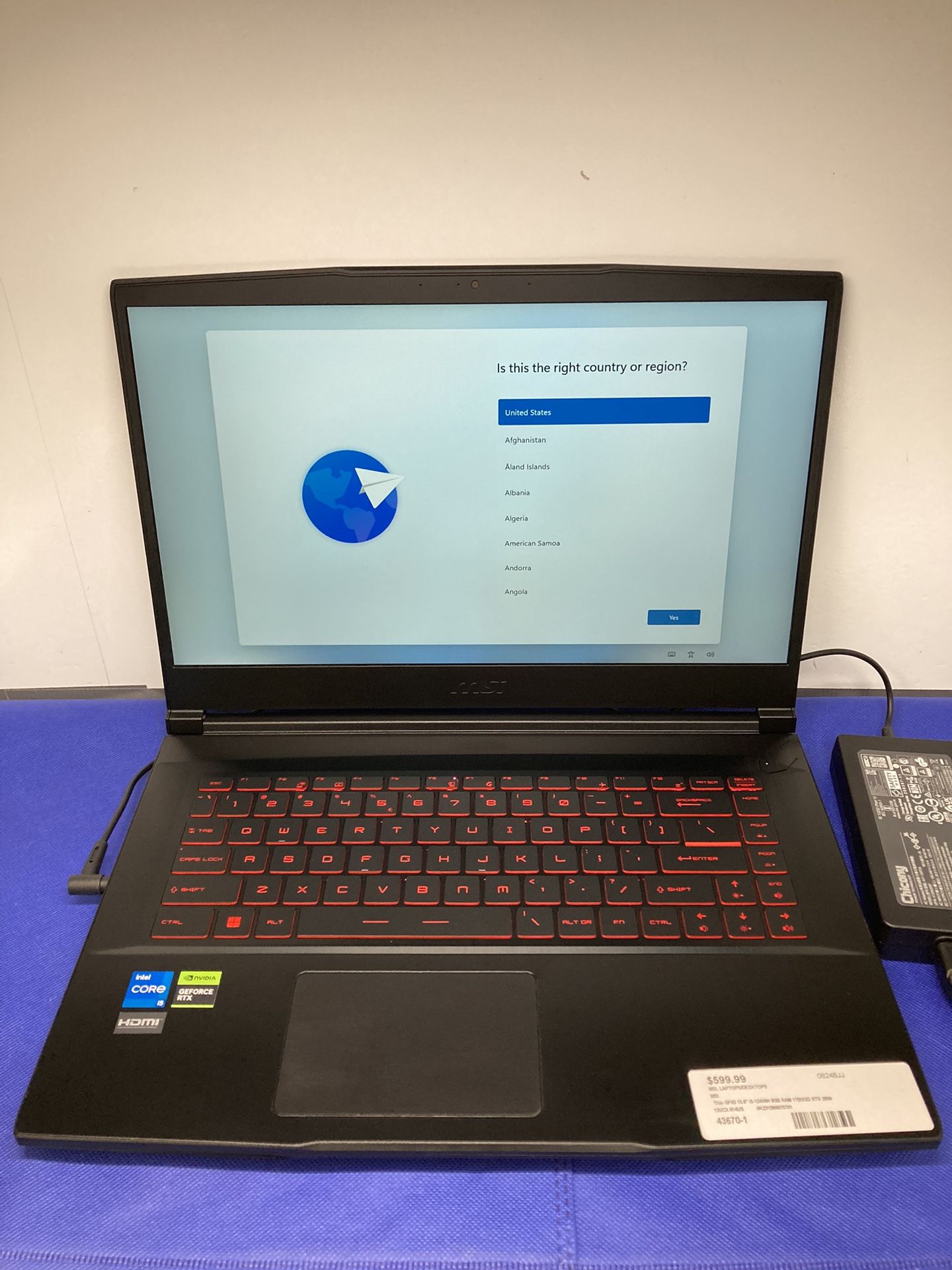 MSI Thin GF63 15.6" Gaming Laptop