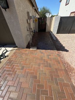 Paver turf and Travertine