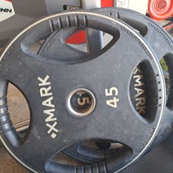 2x45lb X-MARK Rubber Coated Weights $100 FIRM