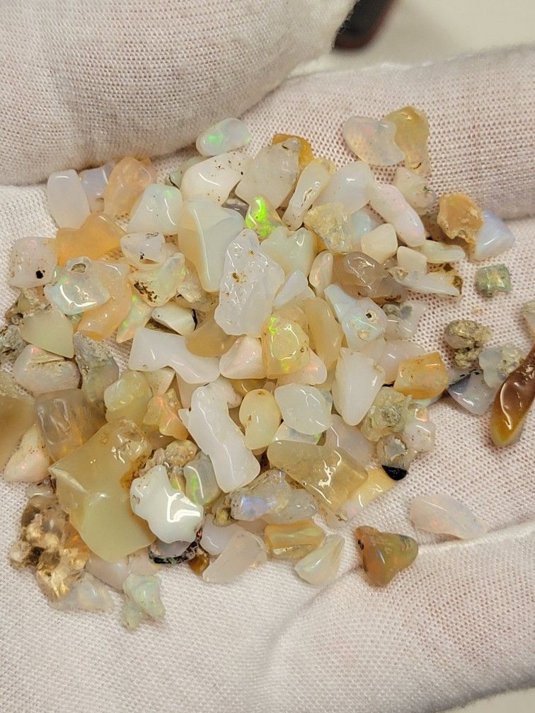 20ctw Natural Ethiopian Fire Opal Rough Polished Gemstones 5-12mm
