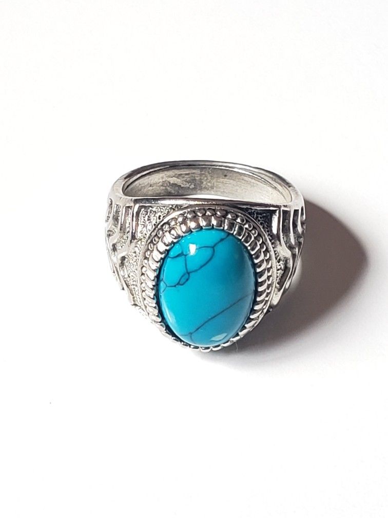Antique Silver Stone Vintage Jewelry Ring For Men and Women Size 8 Used like new