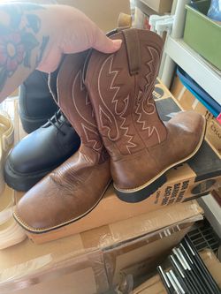Square toe boots 10 men 12 women