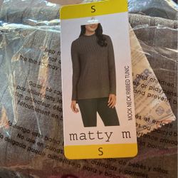 Matty M Ladies' Mock Neck Ribbed Tunic, 