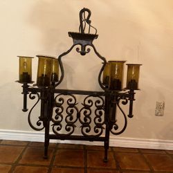 Vintage Wrought Iron Chandelier