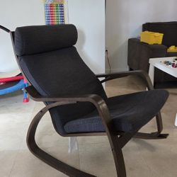 IKEA POÄNG Rocking chair, black-brown/Gunnared beige