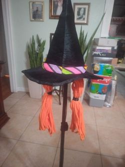 Halloween Witch Hat with Orange Hair