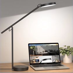 LED Desk Lamp - Architect Task Light with Adjustable Arm, Eye-Caring Reading Lamp, Dimmable with 3 Color Modes & 9 Brightness Levels