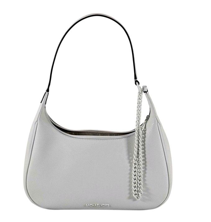 Michael Kors Lucinda 38S5G3YL6L Optic White Pebble Leather Shoulder Bag