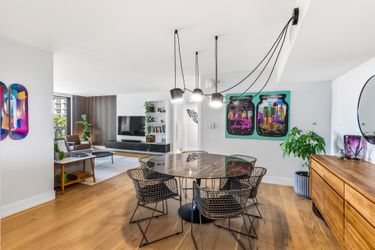 Modern Black Tulip Dining Table + 6 Crate & Barrel Chairs