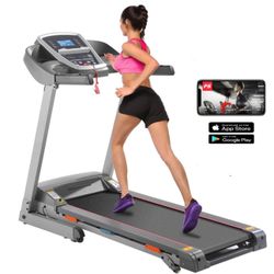 CAROMA Treadmill with Incline 330LB Capacity 3.25HP APP& Bluetooth Audio Speakers, Ultra-Quiet & Wide Electric Walking Running Machine