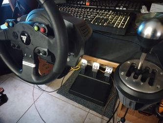 Thrustmaster TMX wheel th8a shifter t3pa pedals.