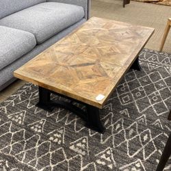 Geometric Industrial Coffee Table 