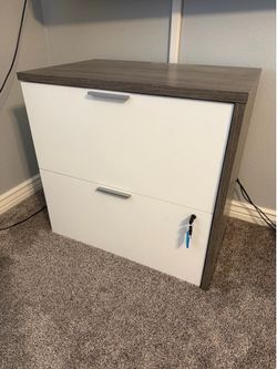Modern 2-Drawer Locking File Cabinet