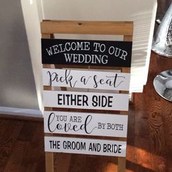 Wood Folding Wedding Sign