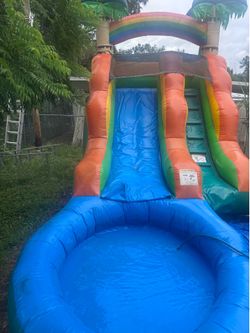 Inflatable Water Slide with Pool Comes with Blower