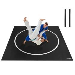 344*10x10 ft Wrestling Mat, Martial Arts Thick Mat for Home Gym Workouts Exercise, Waterproof PVC Roll-Up Training Mats with Circles, for Gymnastics, 