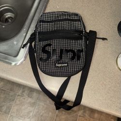 Supreme Black Reflective Shoulder Bag 