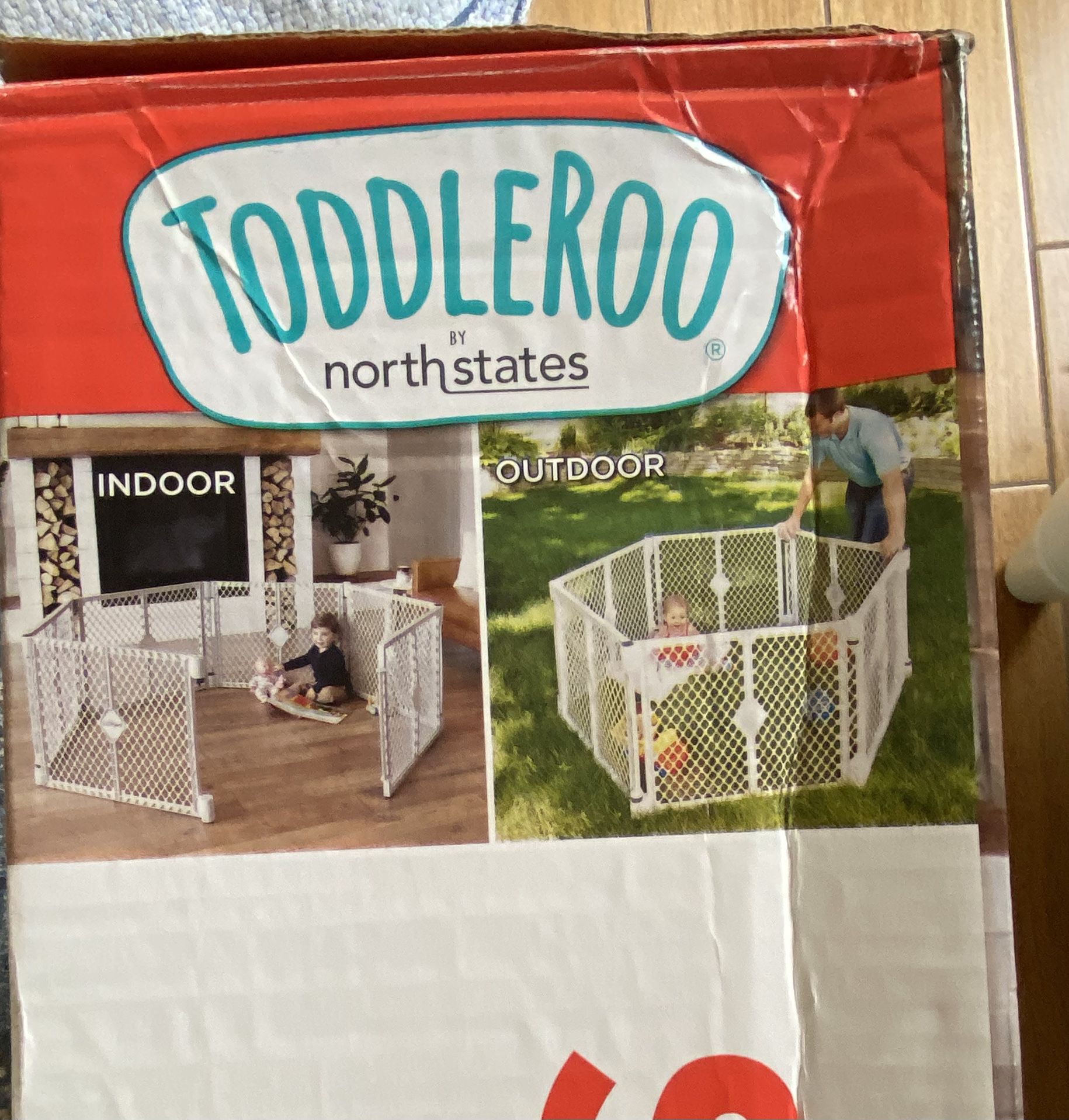 Toodleroo 6-panel Baby Fence, Grey