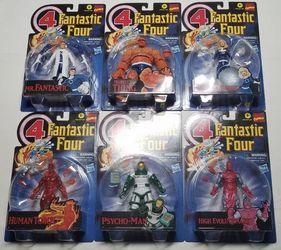 HASBRO Fantastic 4 Marvel Legends Retro 6" Full Set/lot of 6 Vintage Comics NEW