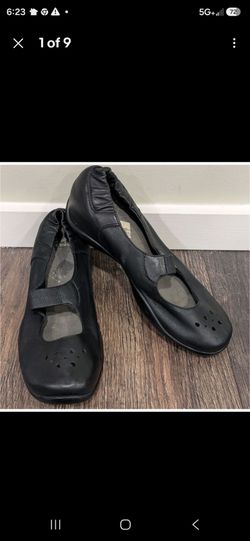 Dansko Black Leather Mary Jane Ballet Wedges Size 6.5 - 7