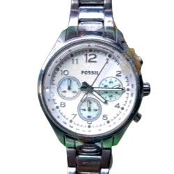 Fossil MOP Dial Lady's Quartz Sport Chronograph Watch