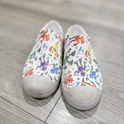 Native Slip-On Unisex Kids Shoes White Multicolor Robot Print Waterproof US 12