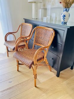 Bamboo and Rattan 1970’s Armchairs -Set of 2