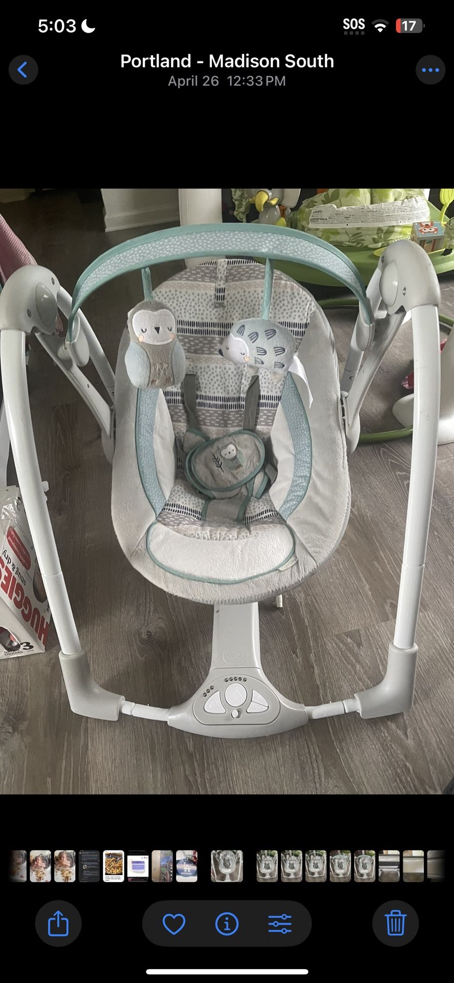 Ingenuity Portable Baby Swing $45 Or Best Offer