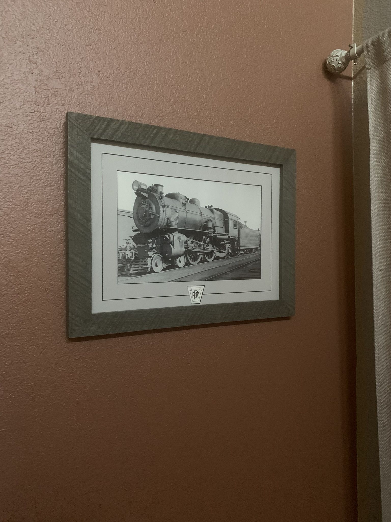 Vintage 20” x 15” Pennsylvania RailRoad matted & framed photo