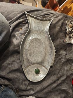 1975 Aurther Court Designs Aluminum Cast With Semi Precious Green Jade Eye.