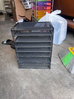 8-Tier Paper Letter Tray Organizer – Desk File Holder (Black)