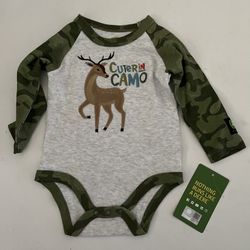 New With Tag John Deere bodysuit 3/6month deer hunting camo baby