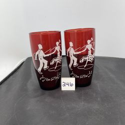 2- 1950’s Square Dancing Glasses