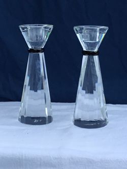 Bombay 1980’s “Black Tie “ 7 inch Taper Candle Holders
