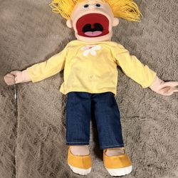 Katie, Peach Girl, Full Body, Ventriloquist Style Puppet, (25 Inches)