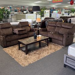 Limited Time Offer✅Beautiful Chocolate Reclining Sofa&Loveseat Available Crazy Deal Now Only $899