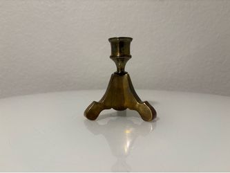 Small Brass Candle Holder Triangular Base