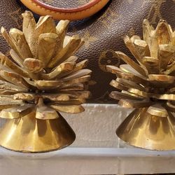 2  Brass Candle Holders 